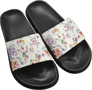 Womens Slide Sandal Lightweight Quick-dry Bathroom Shower Slippers Non Slip Open-toe EVA Slide Shoes Slippers for Bedroom House SizeUS 5-12.5