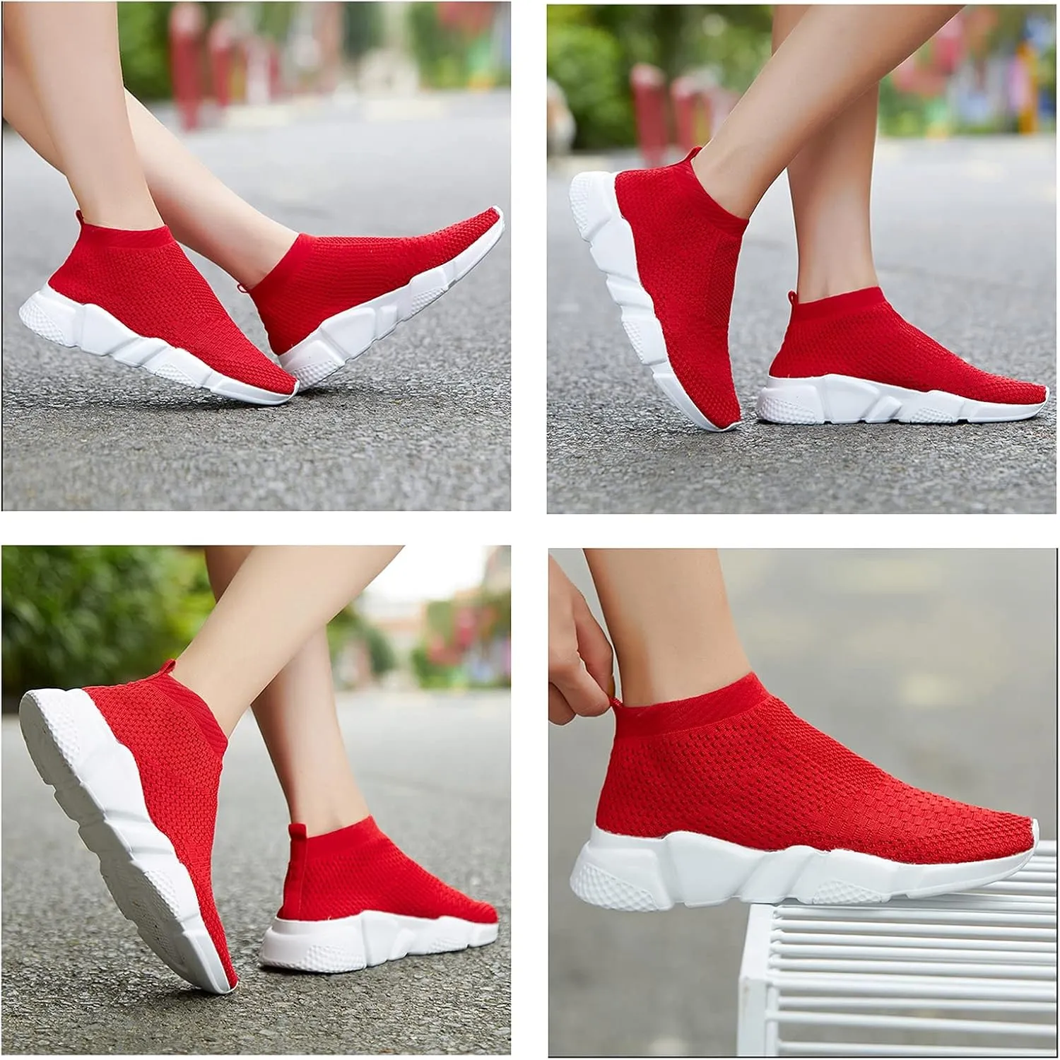 Women's Slip On Socks Sneakers Walking Shoes Running Tennis Athletic Gym Workout Non Slip Athletic Fashion Sneakers