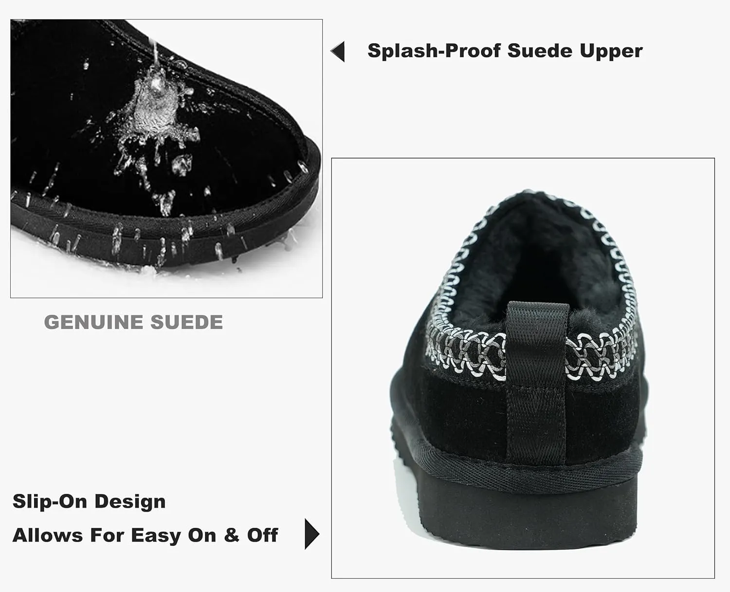 Women's Slippers Platform Mini Boots Faux Fur Warm Winter Mules Cozy Warm House Shoes Indoor and Outdoor