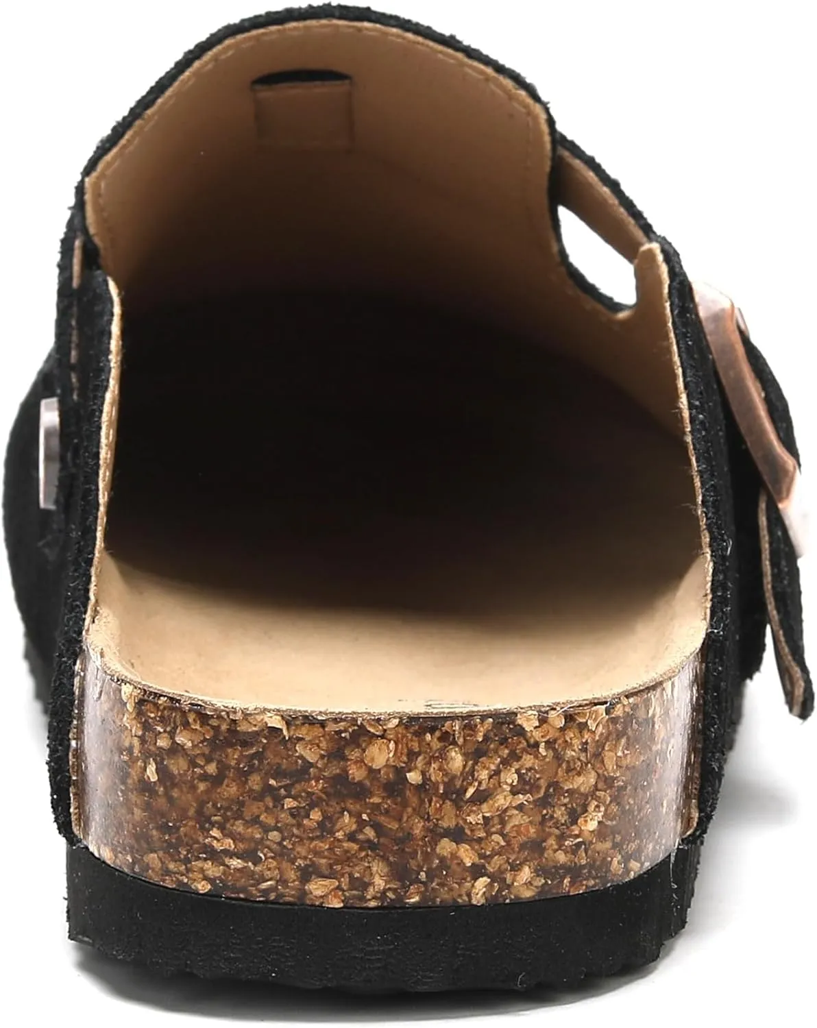 Women's Suede Clogs Men's Leather Mules Cork Footbed Sandals Slip-on Potato Shoes with Arch Support