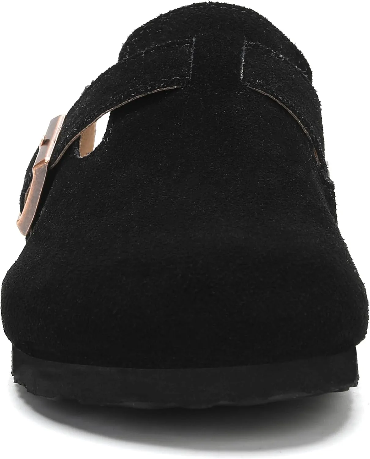 Women's Suede Clogs Men's Leather Mules Cork Footbed Sandals Slip-on Potato Shoes with Arch Support