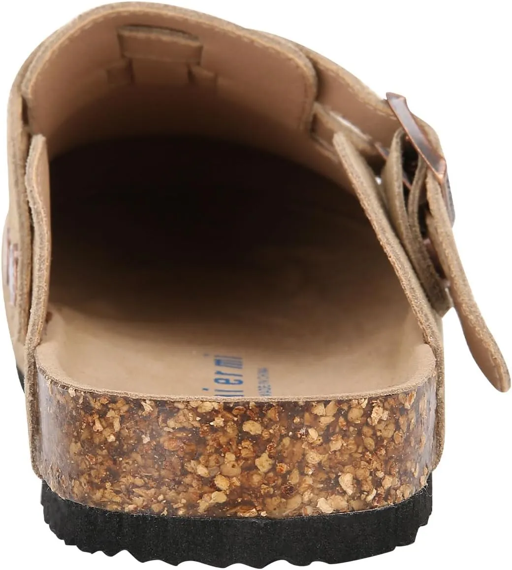 Women's Suede Clogs Slingback Mules for Women Clogs with Strap for Women Cork Footbed Sandals