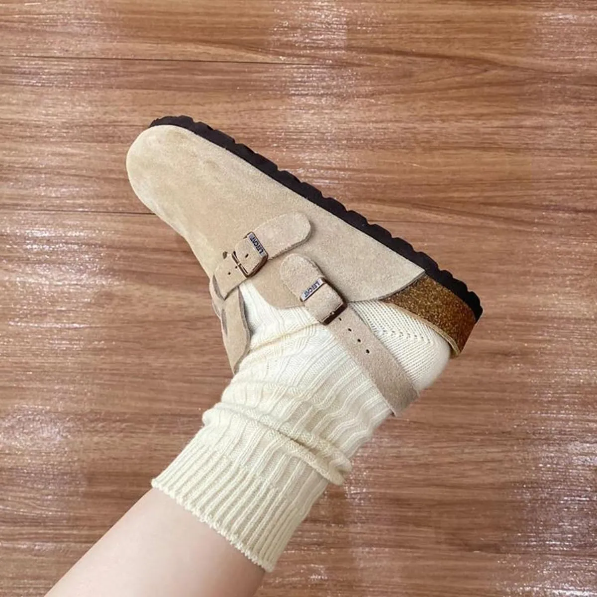 Women's Suede Clogs Slingback Mules for Women Clogs with Strap for Women Cork Footbed Sandals