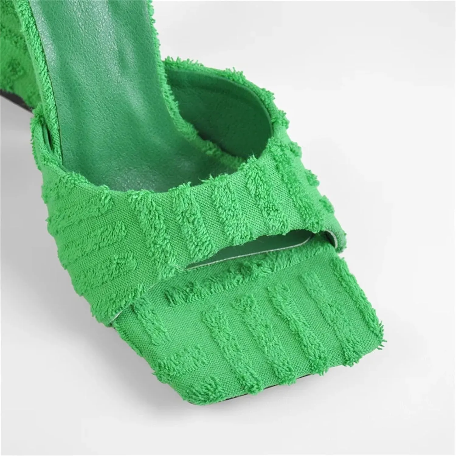 Women's Synthetic Square Peep Toe Sandals - Thick High Heels, Mature Fashion Party Shoes