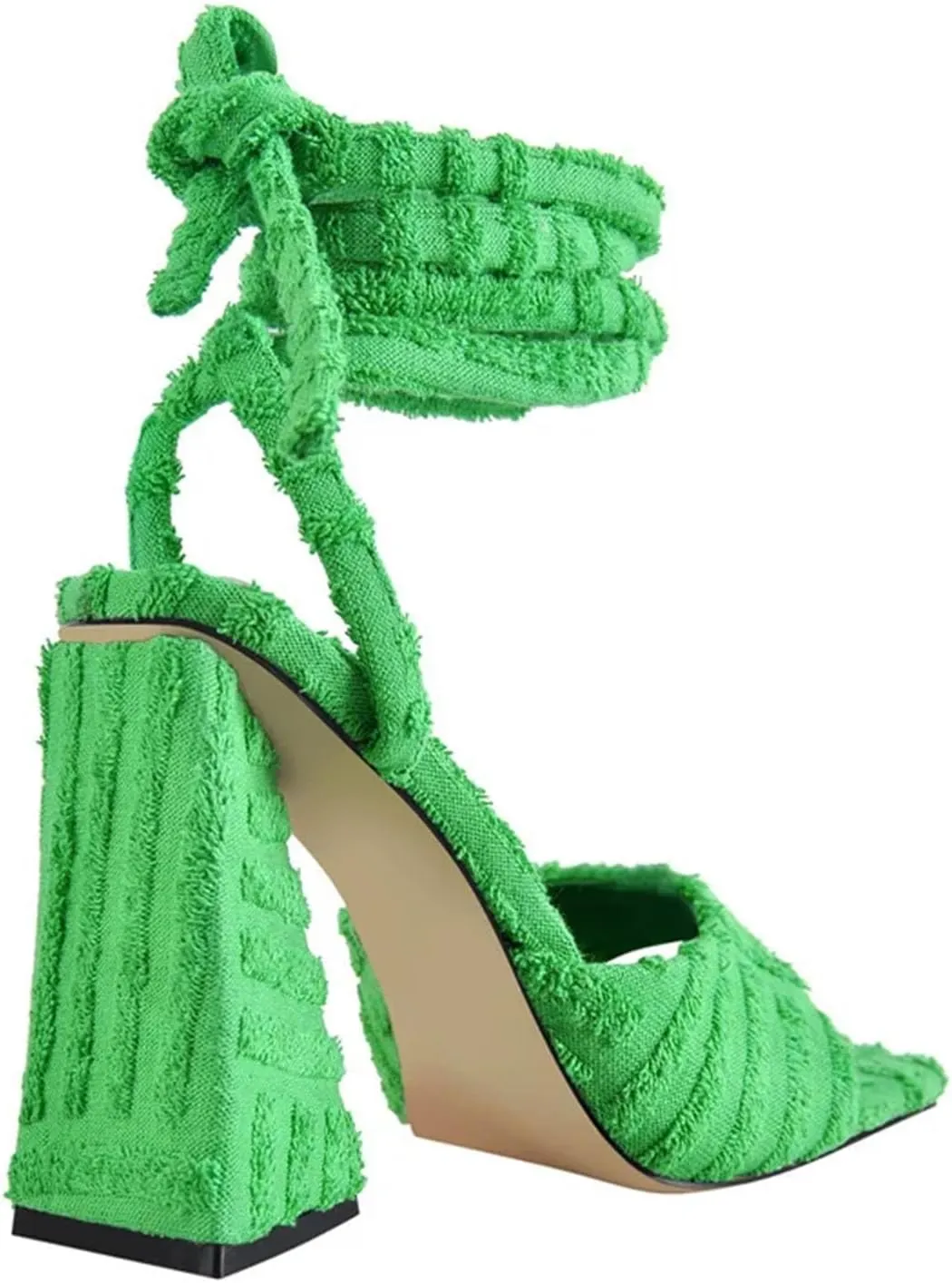 Women's Synthetic Square Peep Toe Sandals - Thick High Heels, Mature Fashion Party Shoes