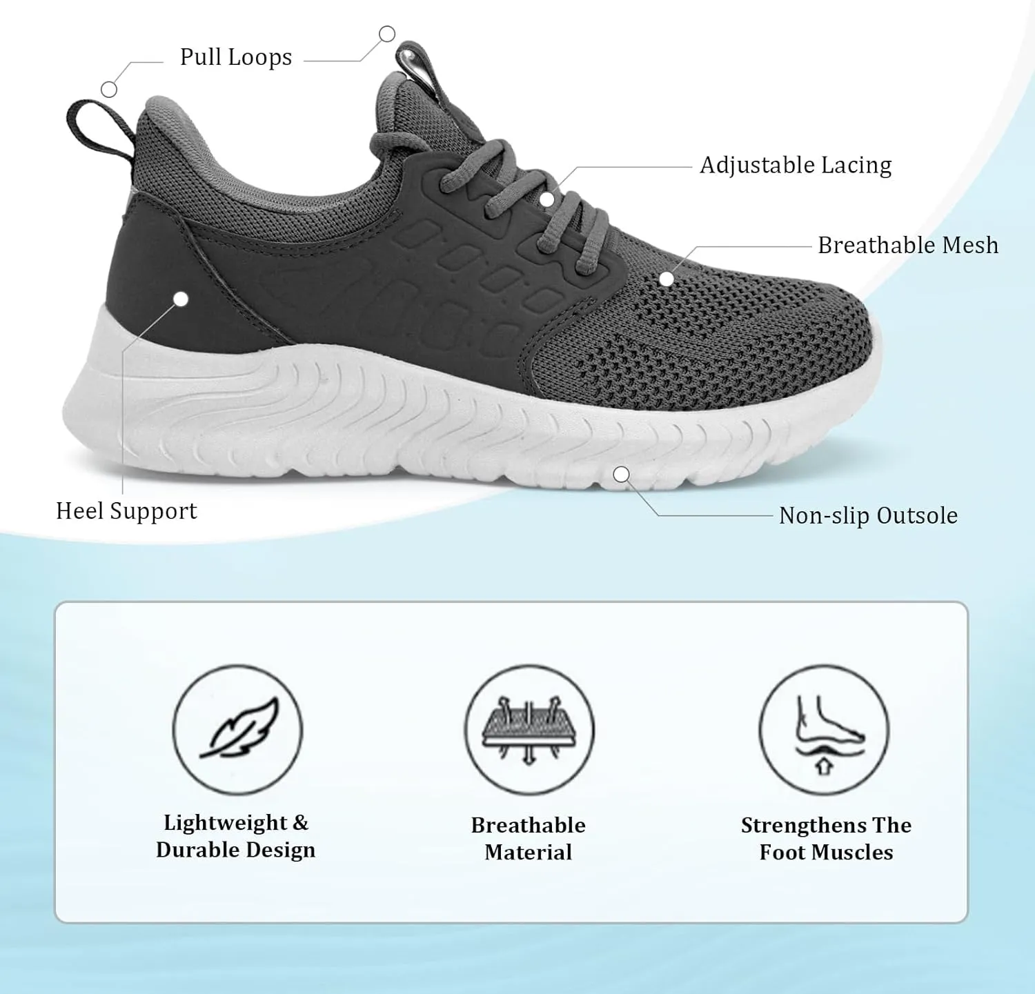 Women's Walking Shoes Lightweight Running Tennis Shoes for Women Hands Free Casual Sneakers for Gym Travel Work