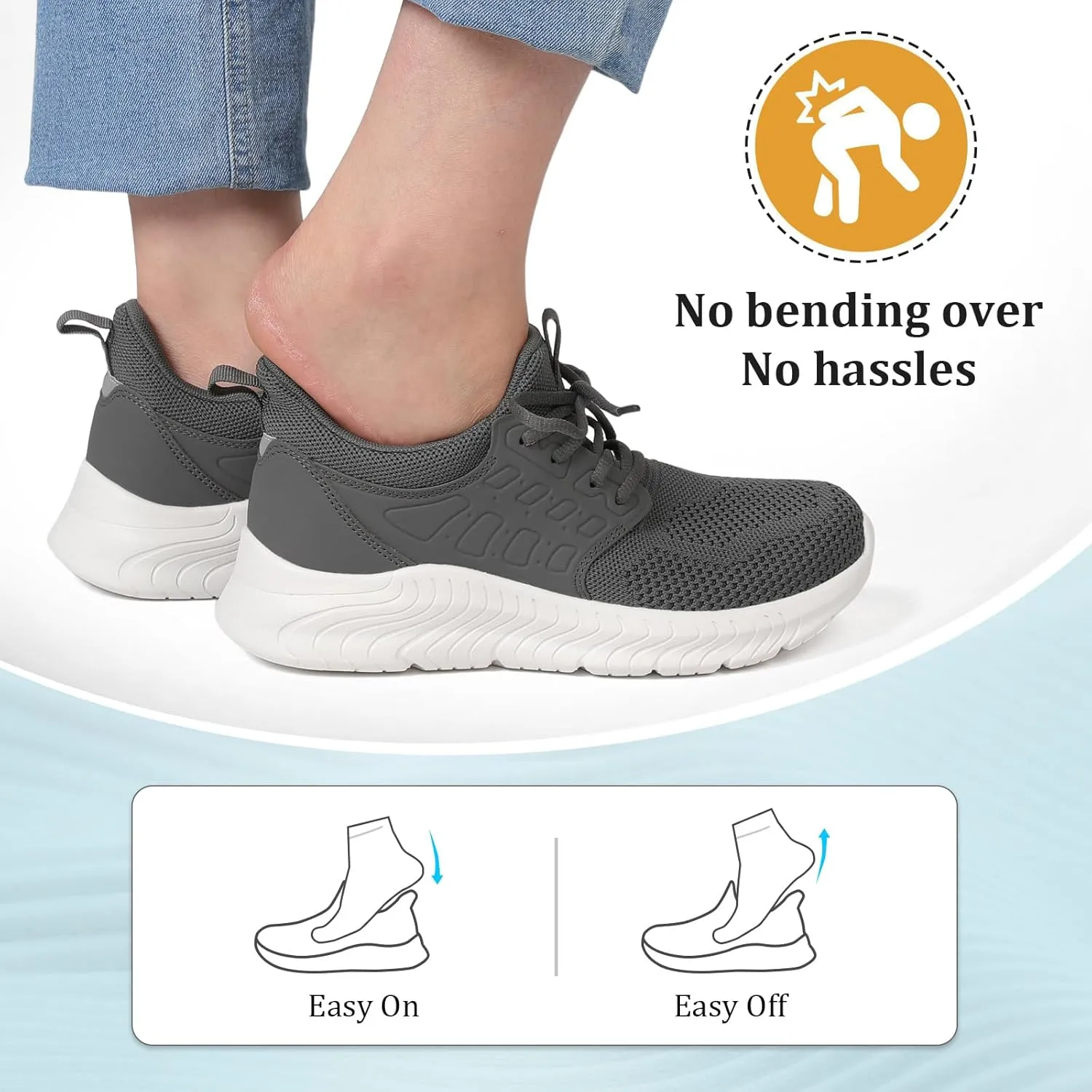 Women's Walking Shoes Lightweight Running Tennis Shoes for Women Hands Free Casual Sneakers for Gym Travel Work