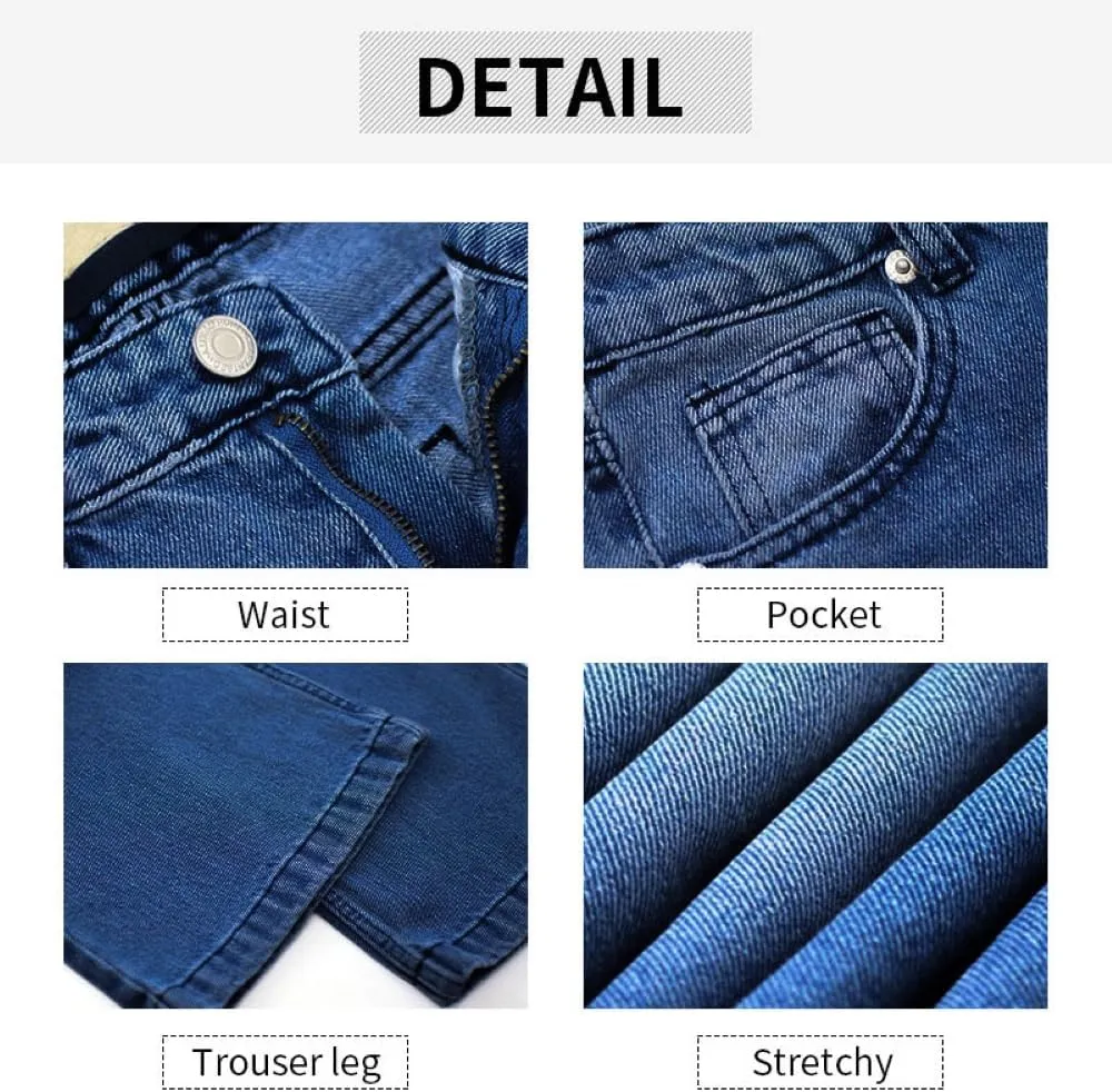 Womens Wide Leg Jeans High Waisted Straight Leg Stretchy Baggy Trendy Casual Denim Pants with Pockets