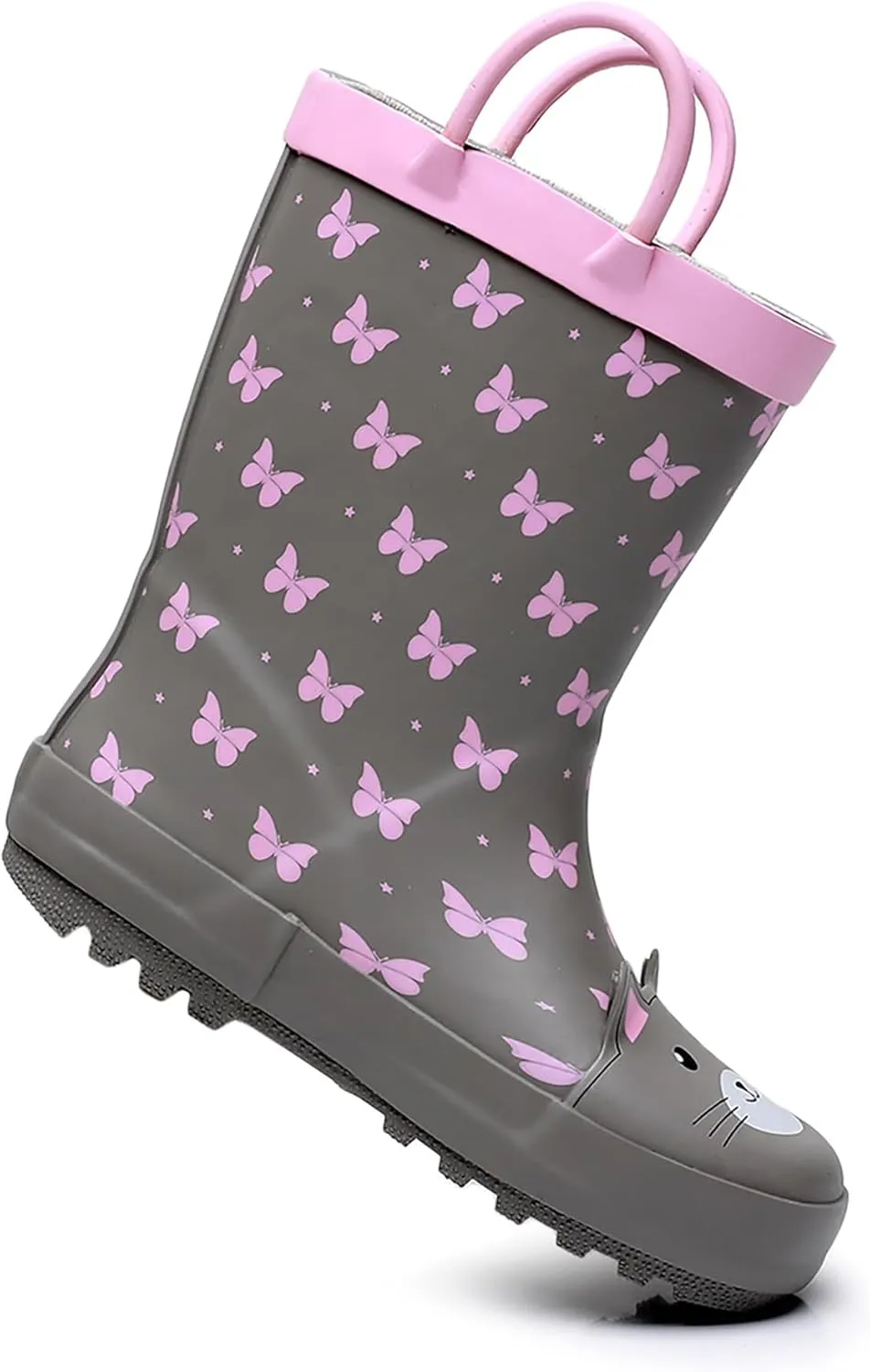 WTW Toddler and Kids Rain Boots Unisex-Child Waterproof Rubber Rain Boots with Easy-On Handles in Fun Patterns for Girls and Boys (Toddler/Little Kid/Big Kid)