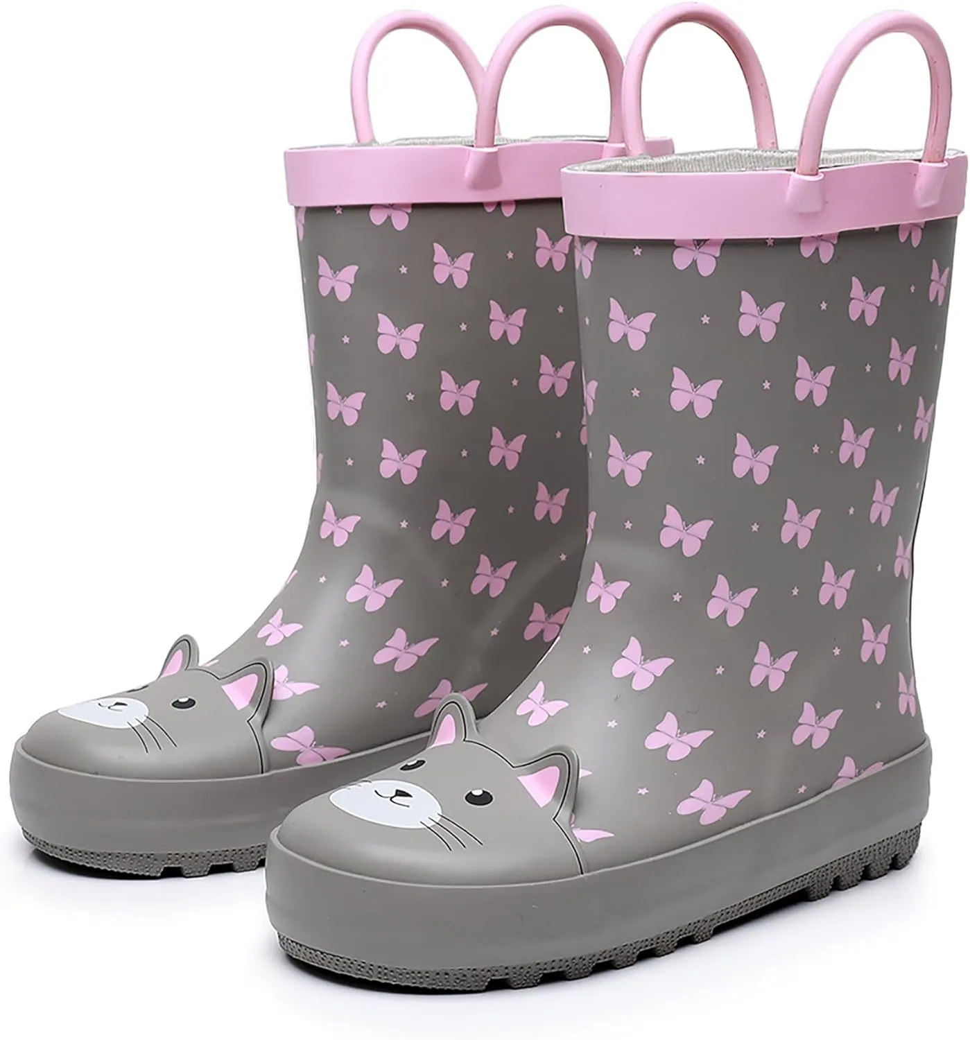WTW Toddler and Kids Rain Boots Unisex-Child Waterproof Rubber Rain Boots with Easy-On Handles in Fun Patterns for Girls and Boys (Toddler/Little Kid/Big Kid)