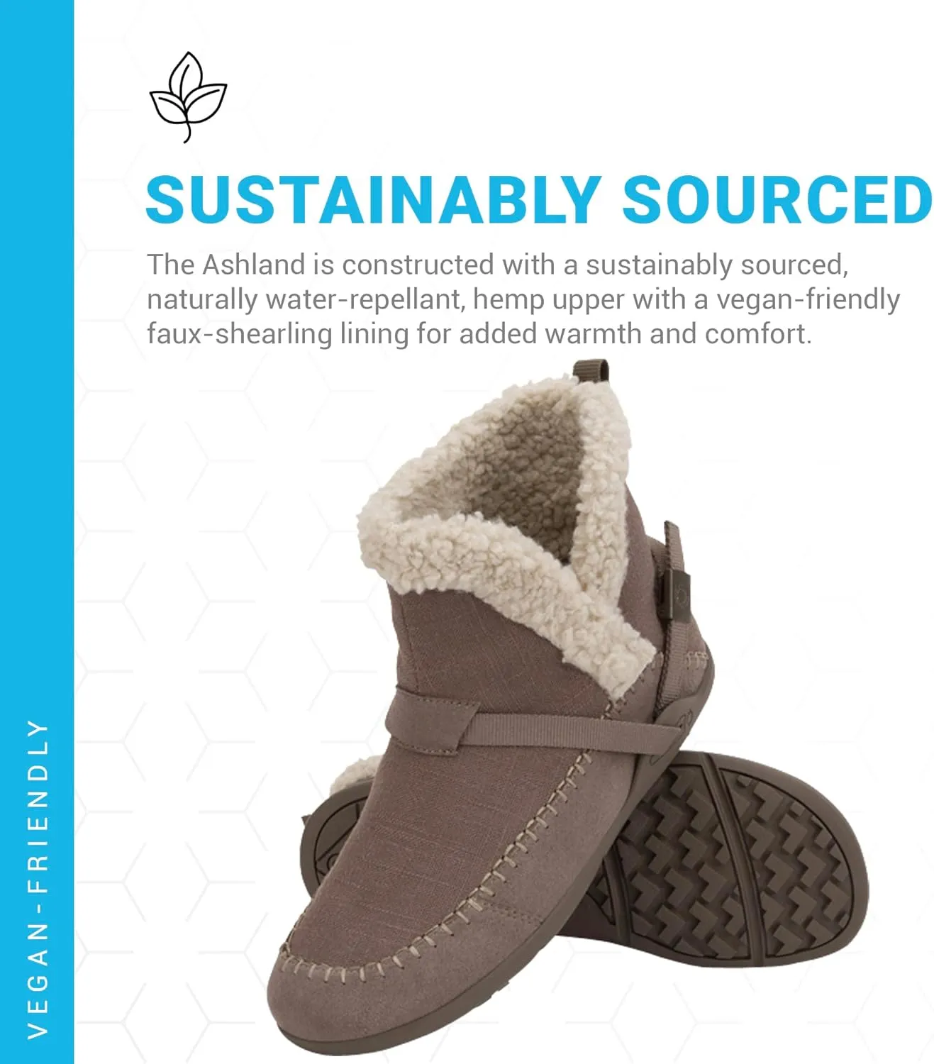 Xero Shoes Ashland Women’s Fall Boots, Vegan Casual Boots with a Soft Hemp Upper and a Cozy Faux Shearling Collar
