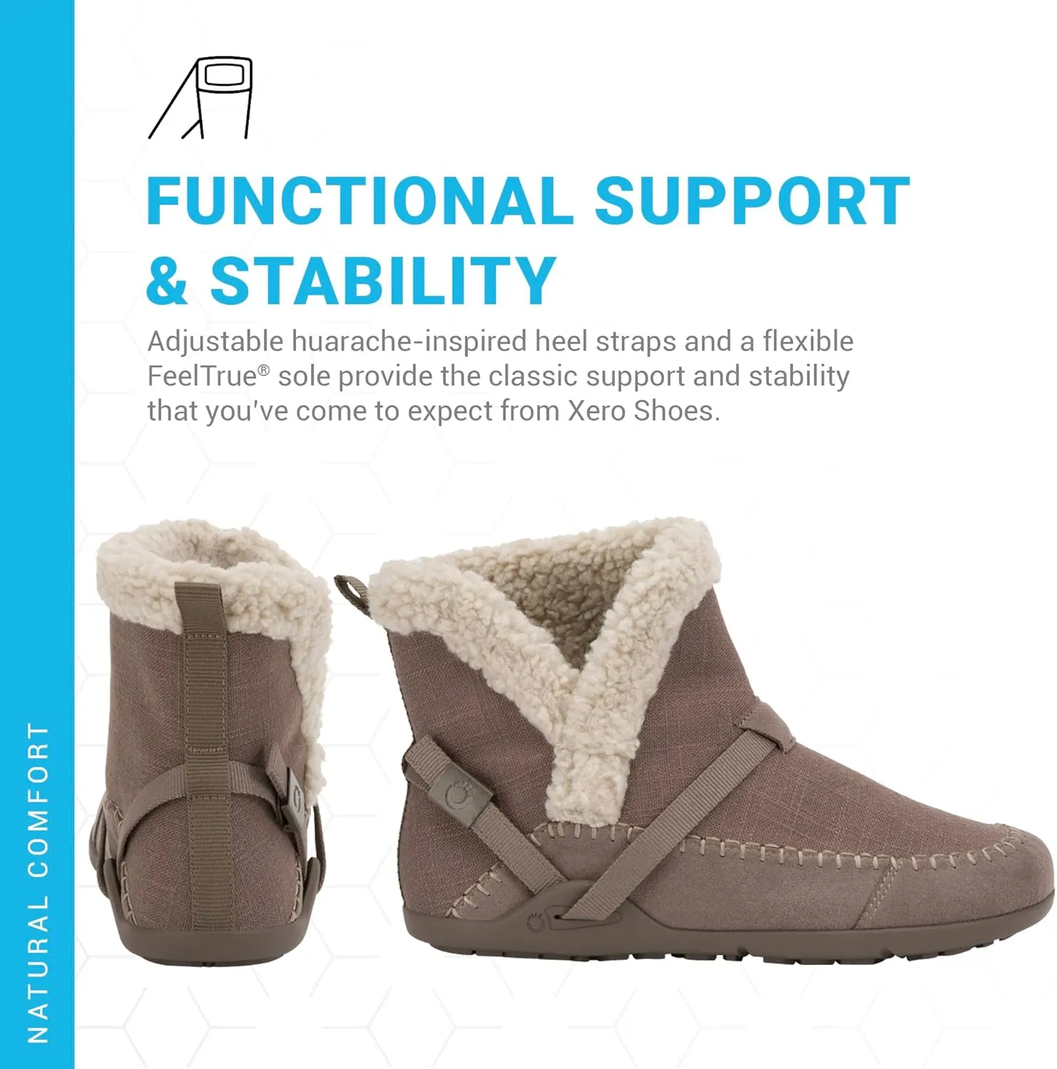 Xero Shoes Ashland Women’s Fall Boots, Vegan Casual Boots with a Soft Hemp Upper and a Cozy Faux Shearling Collar