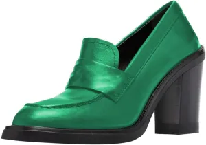 YDN Women Chunky High Heels Round Toe Oxford Loafer Shoes Slip On Office Work Pumps Size 4-16 US