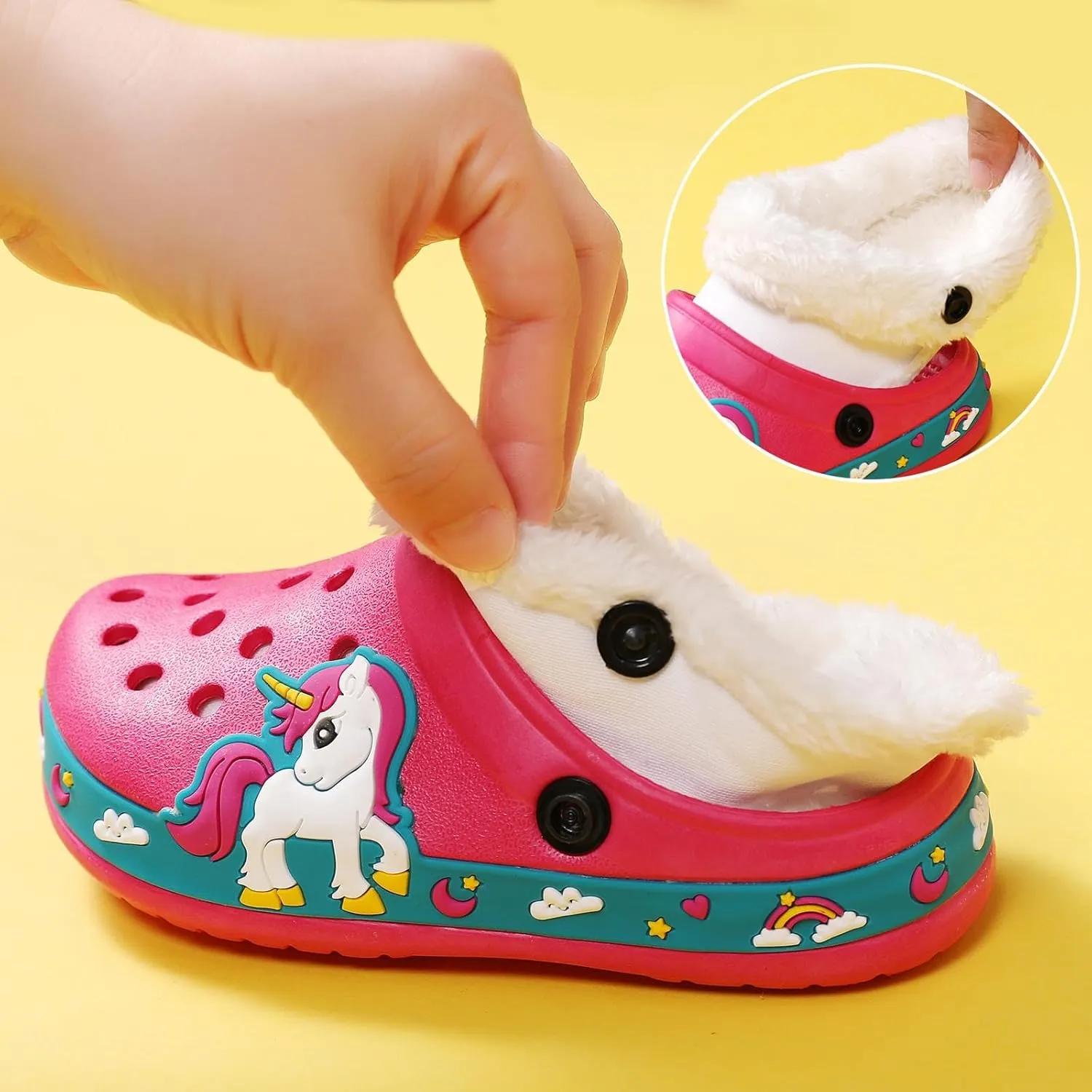 YUKTOPA Boys Girls Clogs Shoes Cartoon Slides Sandals Toddler Little Kid's Slip-on Garden Shoes Lightweight Beach Pool Shower Slippers