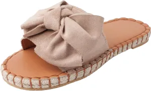 YYW Slides for Women Flat Slide Sandals Slip On Open Toe Sandals Casual Style with Bowknot Ornament for Summer Outdoor Indoor