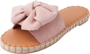 YYW Slides for Women Flat Slide Sandals Slip On Open Toe Sandals Casual Style with Bowknot Ornament for Summer Outdoor Indoor