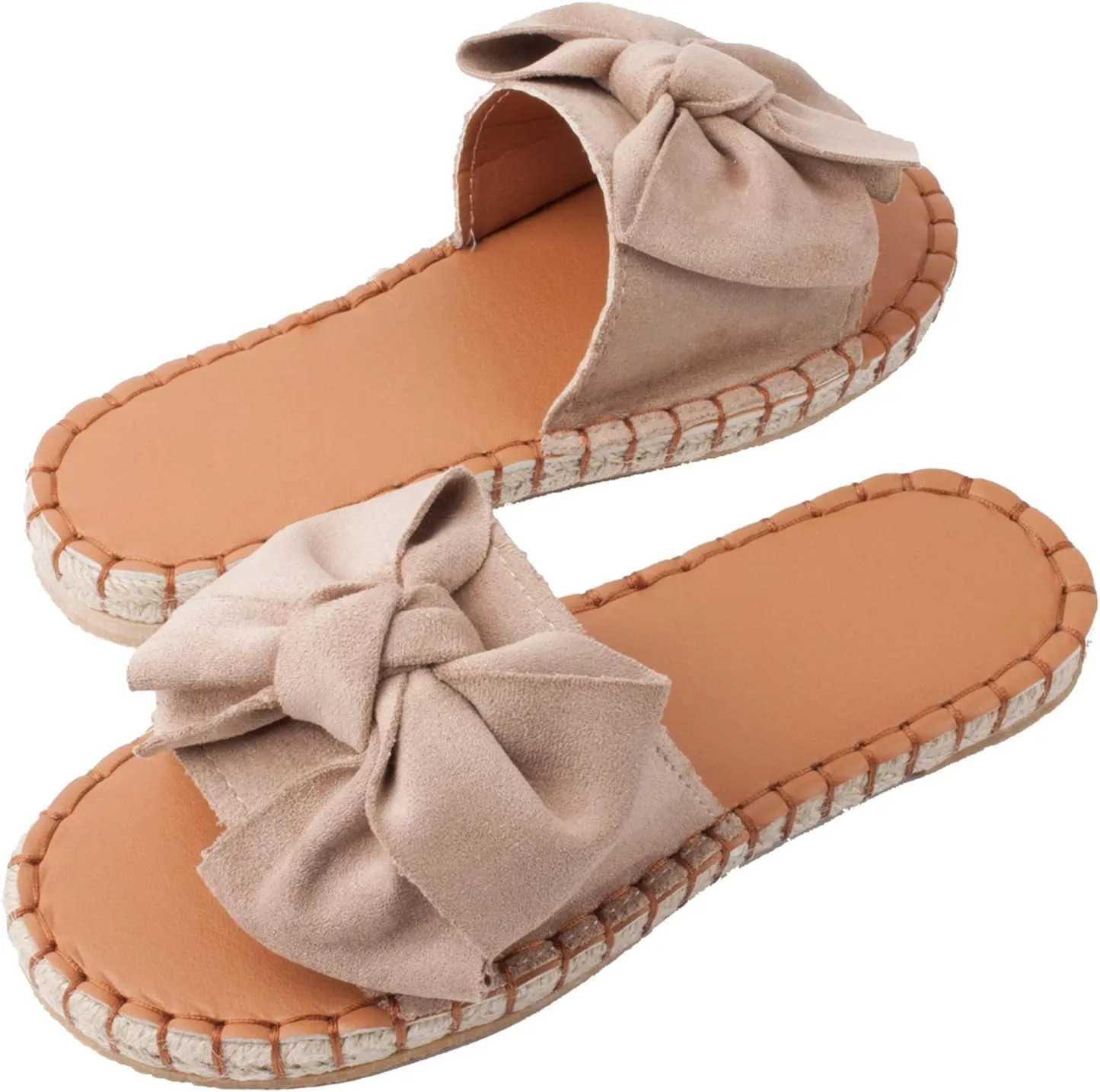 YYW Slides for Women Flat Slide Sandals Slip On Open Toe Sandals Casual Style with Bowknot Ornament for Summer Outdoor Indoor