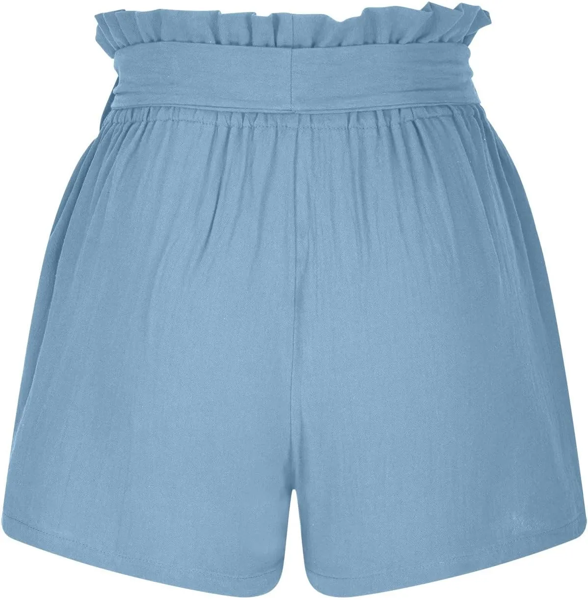 ZDRZK High Waist Paperbag Shorts for Women 2023 Casual Wide Leg Summer Cotton Linen Shorts with Pockets Trendy 2023