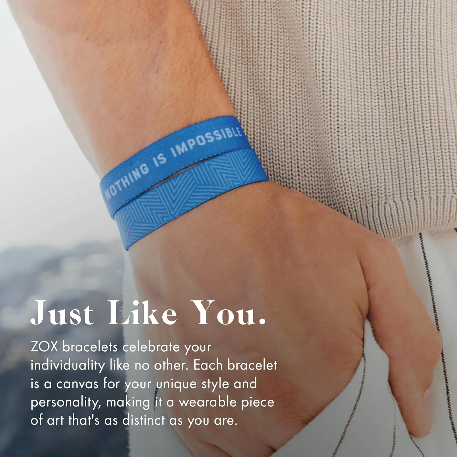 ZOX Bracelets — Stretchy Elastic Band with Motivational Affirmations and Beautiful Artwork, Great Wristband Gift for Men & Women of All Ages
